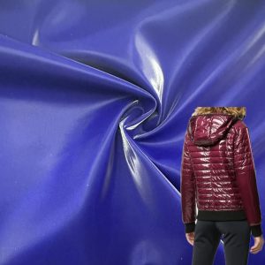 fvt-8 shiny fabric glossy bright fabric lacquer like designer Release Paper Fabric Garment Textile poly Fabric for costume