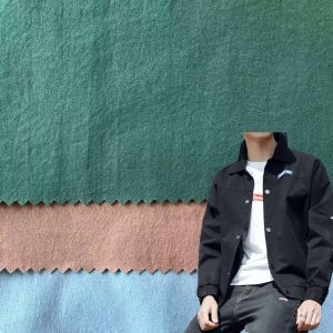 fvps-9  Color Custom Polyester Fabric with cotton feeling T400 short 80S Yarn Slightly wrinkled style for Lightweight youth Jackets